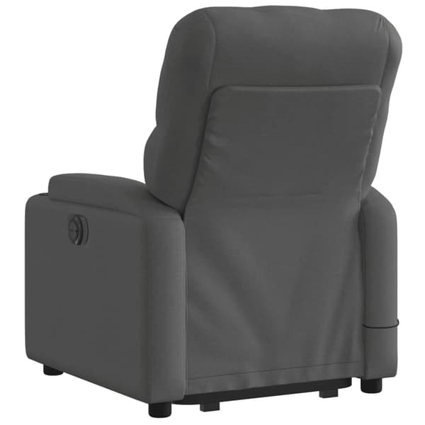 vidaXL Lyftbar massagefåtölj mörkgrå tyg