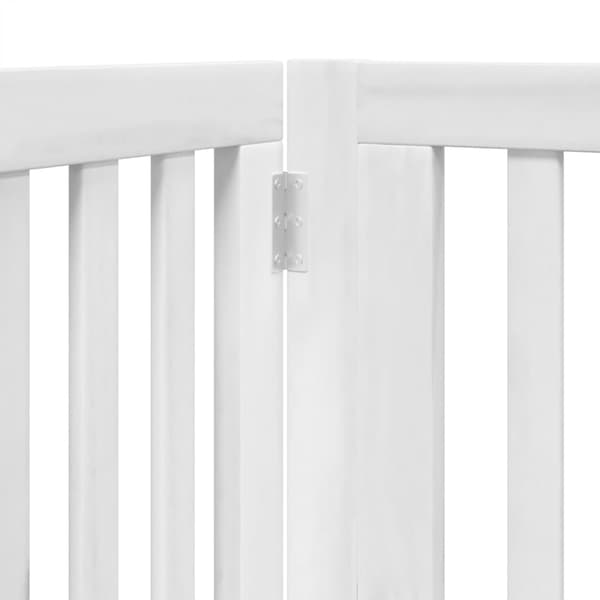 vidaXL Hopfällbar hundgrind med dörr 4 paneler vit 320 cm