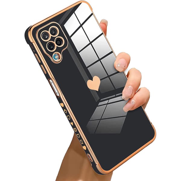 Etui til Samsung Galaxy A12 / M12 / A12 2021, Electro heart, sort