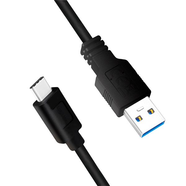 Logilink CU0168 - USB-C - USB-A -kaapeli, 1 m, musta, 3.2 Gen1