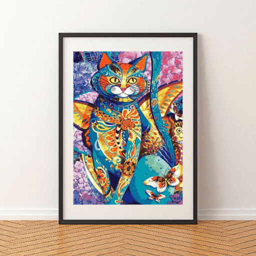 DIAMANTMOSAIK - KAT MED VINGER