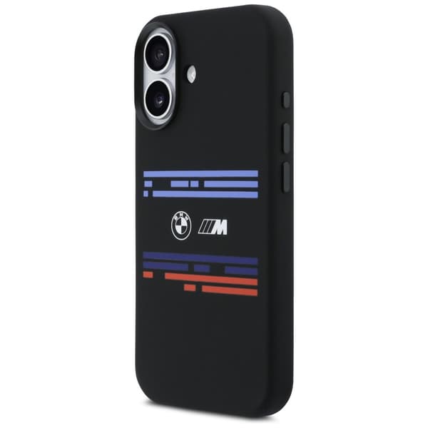 BMW M Silicon Horizontal Line MagSafe -kotelo iPhone 17:lle, musta