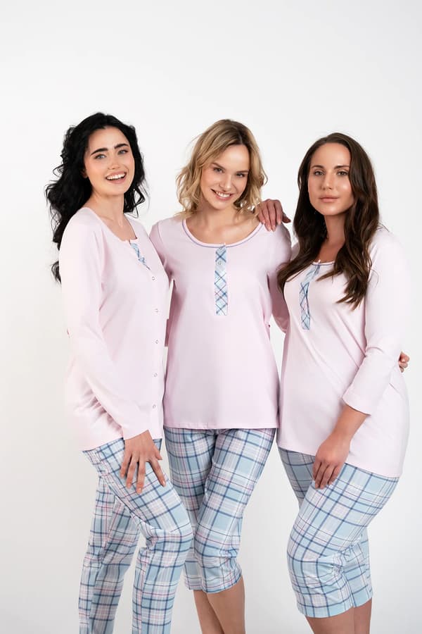 Allison dampyjamas med 3/4-ärmar, 3/4-byxor S