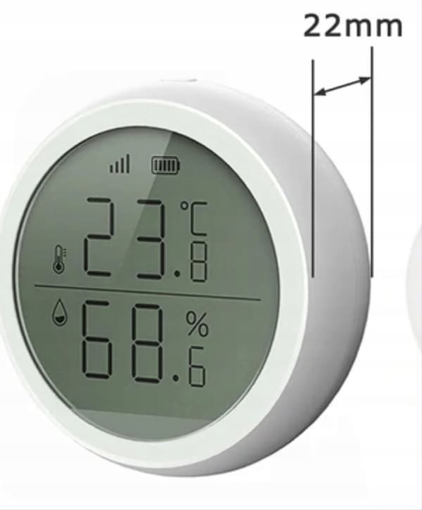Rund display Temperatur- och fuktighetssensor ZIGBEE LCD (referensgateway)