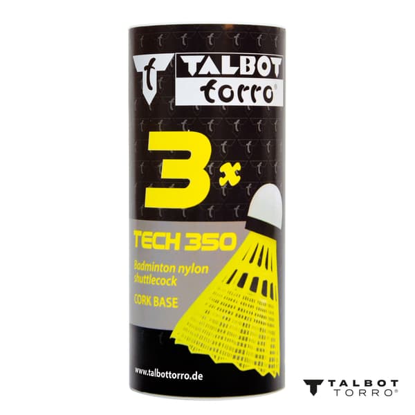 TALBOT TORRO Tech 350 Fast badminton shuttlecocks 3 st - gul