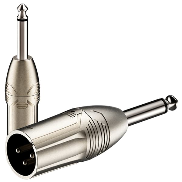 Adapter - XLR han - Jack 6.3mm mono Roxtone RA2XMJM