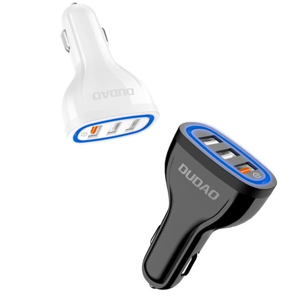 Billaddare 3x USB Quick Charge 3.0 QC3.0 2.4A 18W vit