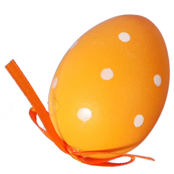 Set med julhängen - orange påskägg, 6 stycken, 7 cm.