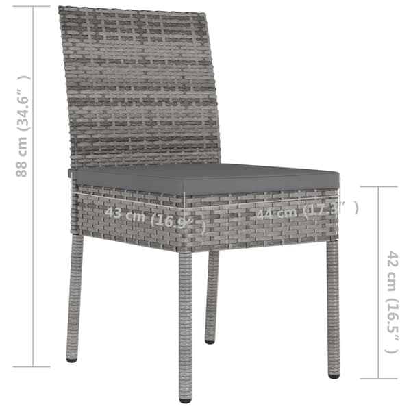 vidaXL havestole, sæt med 4, polyrattan, grå