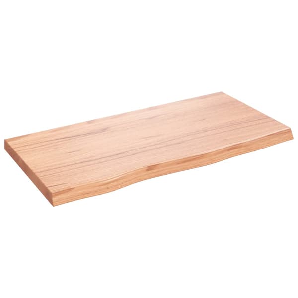 vidaXL bordplade lysebrun 80x40x(2-4)cm massivt egetræ