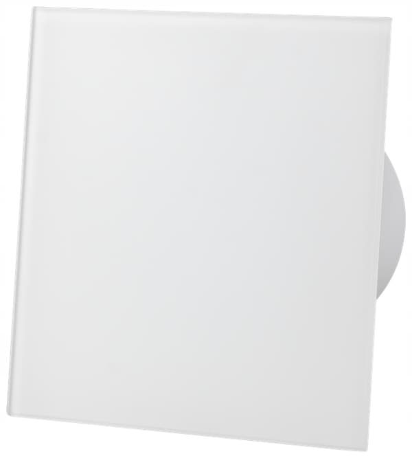 dRim 100 DTS Fördröjd Timer Fläkt Vit Matt Glas Komplett Fläkt Plus Panel