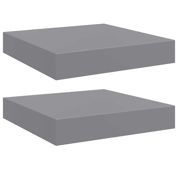 vidaXL Seinähyllyt, 2 kpl, harmaa, 23 x 23,5 x 3,8 cm, MDF