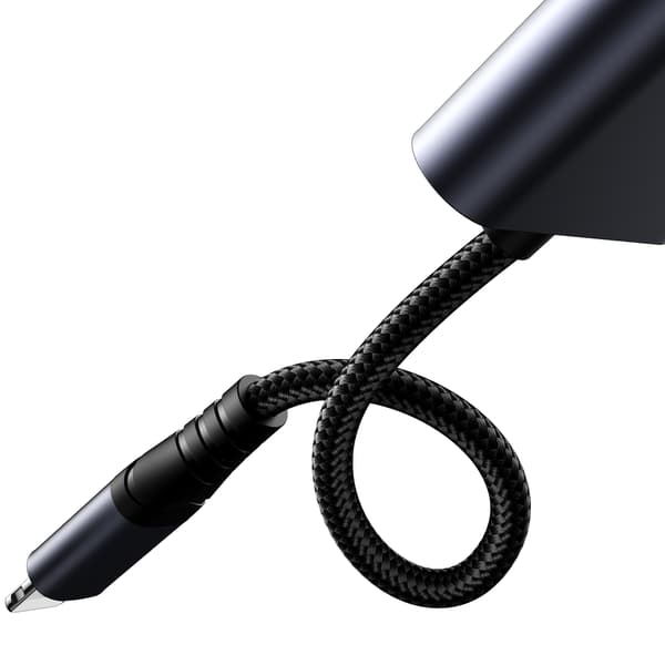 2-i-1 adapter til iPhone-oplader + Lightning-hovedtelefoner / mini-jack 3,5 mm sort
