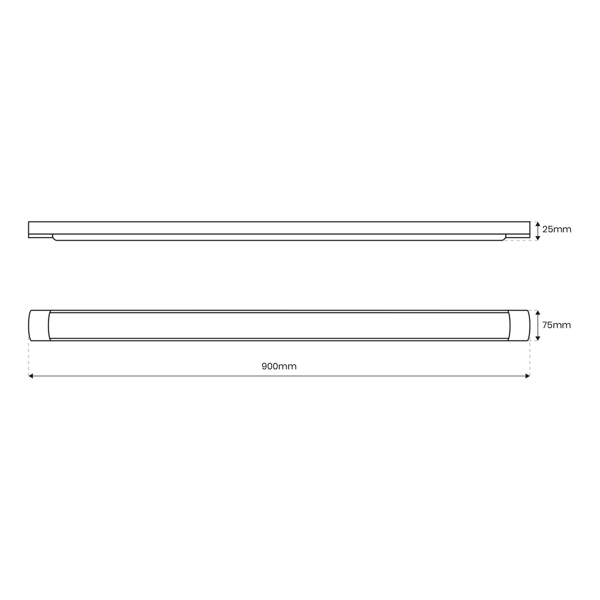 BATTEN Svart 27W LED-taklampa