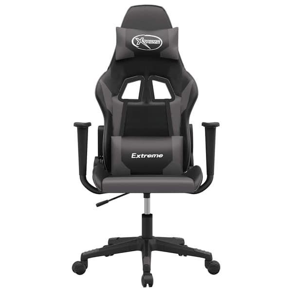 vidaXL gamingstol, sort og grå, kunstlæder