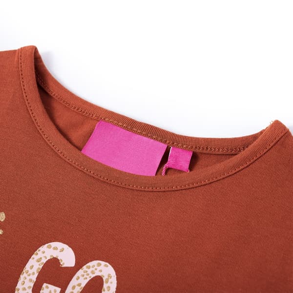 Børne langærmet T-shirt, cognac 140