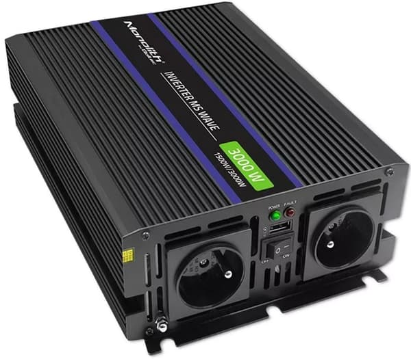 Qoltec Monolith 3000 MS Wave 1500 W/3000 W 12 V - 230 V autoinvertteri