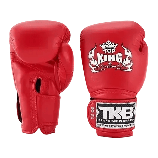 Top King Super Röda Muay Thai Boxningshandskar 10OZ