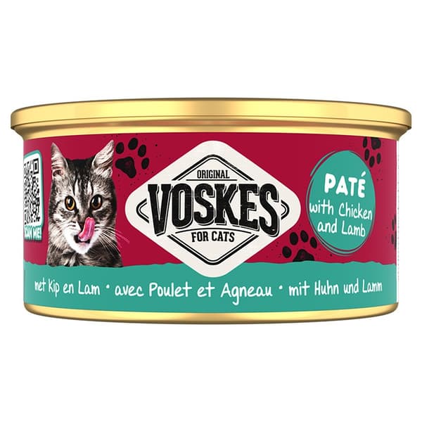 Voskes Paté vådfoder med kylling og lam - paté med kylling og lam kattefoder 85g