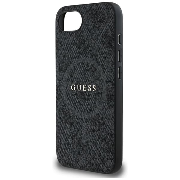 Guess 4G Ring Classic Logo MagSafe -kotelo iPhone 16e / 17e:lle, musta