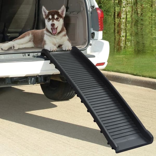 vidaXL foldbar hunderampe sort 155,5 x 40 x 15,5 cm