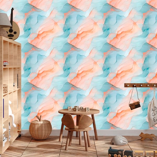 Mustetapetti vaaleanharmaa, kermanvärinen ja seladonvärinen 50x1000 cm