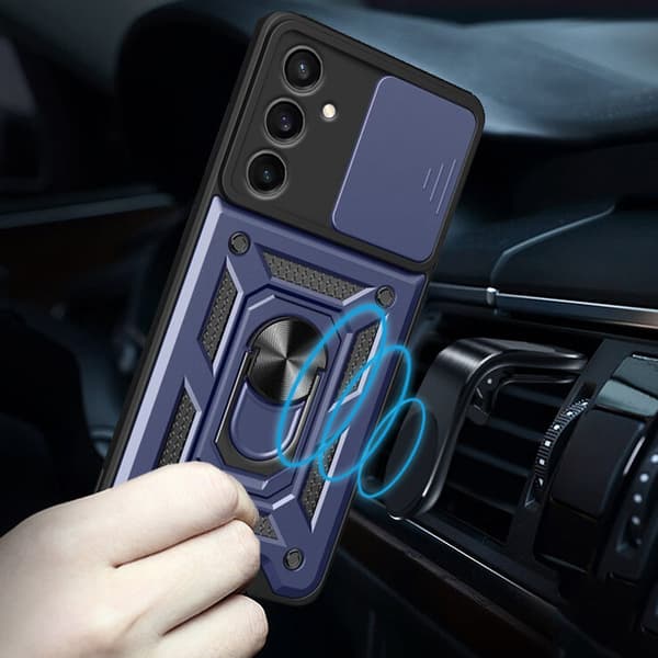 Pansret cover til Samsung Galaxy A17 5G, CamShield Slide, blå