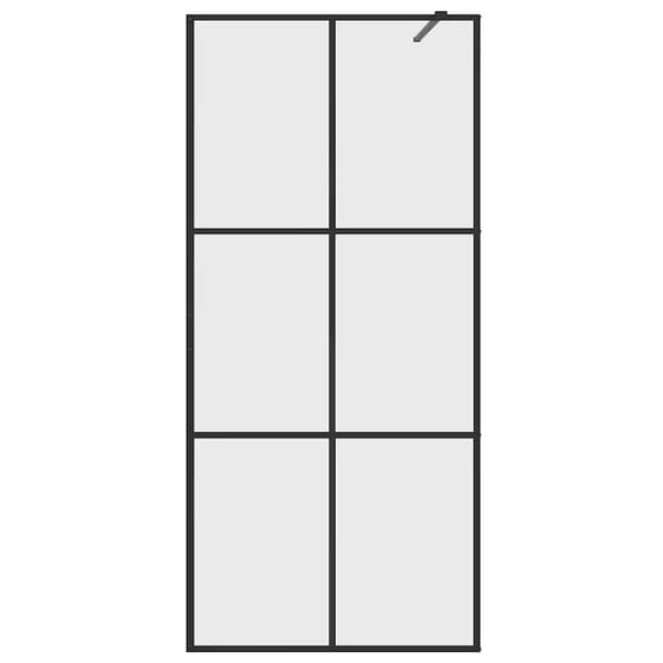 vidaXL bruseskærm, klart ESG-glas, 80x195 cm, sort