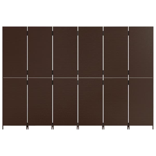 vidaXL 6-panelers brun konstrottingskärm