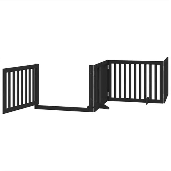 vidaXL foldbar hundegitter med dør 8 paneler sort 640 cm