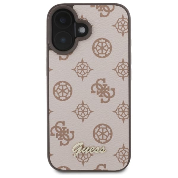 Guess Peony Script MagSafe-skal till iPhone 16, brunt