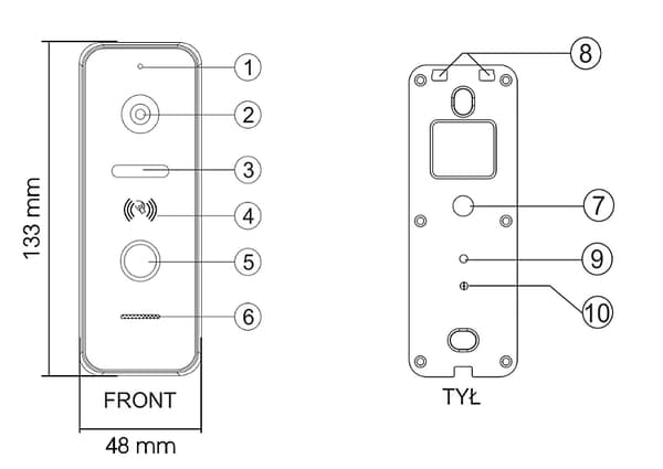 ZAMEL Video-intercom Video-intercom TUYA Smart WiFi HD Beloki Brama i Wicket