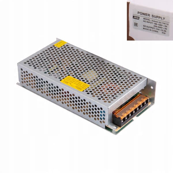 Strømforsyning til LED-strimler CCTV 12V 150W 12.5A IP20