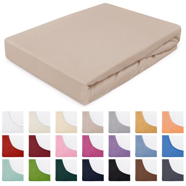 Stræklagen 80x160 elastisk JERSEY 100% BOMULD beige farve