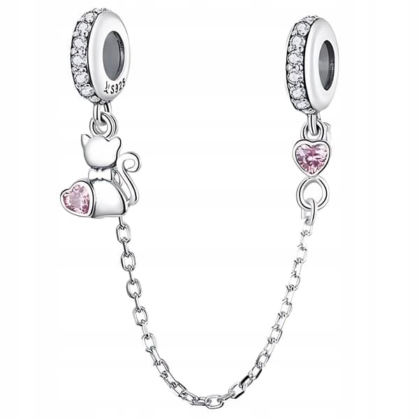 Charms Chain Safety S925 perle 925 sølv killinghjerte