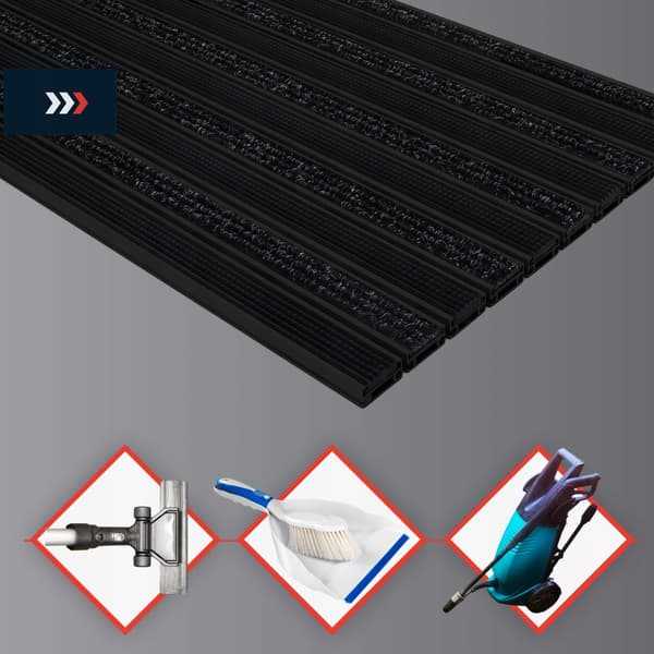 POLENTEX PREMIUM SORT DØRMÅTTE Combi Standard 17 GUMMIGREP 80x50 RAMME