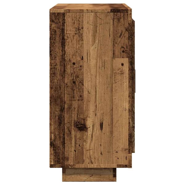 vidaXL kommode, antik træ, 92x35x75 cm, træbaseret materiale