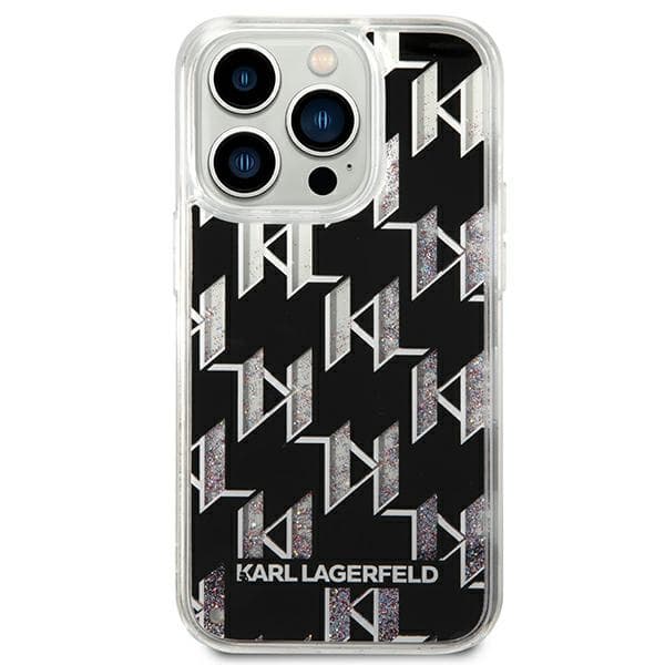 Karl Lagerfeld KLHCP14XLMNMK iPhone 14 Pro Max 6,7" hårdt cover sort/sort Liquid Glitter Monogram