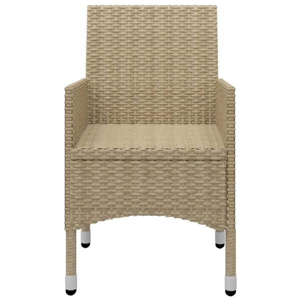 vidaXL 3-delat trädgårdsmöbelset, beige