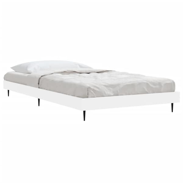 vidaXL Sängram vit 90x200 cm träbaserat material