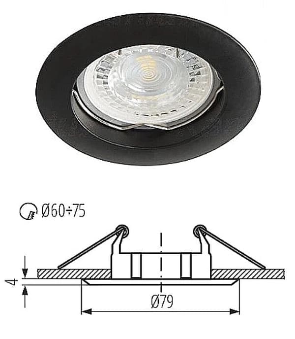 Kanlux LED loftspotlight halogenspotlight VIDI 10W sort