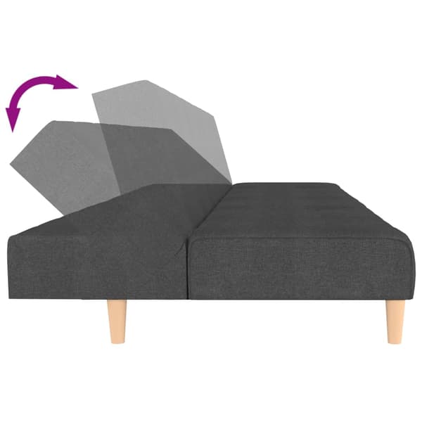 vidaXL 2-sits bäddsoffa, mörkgrå, klädd i tyg