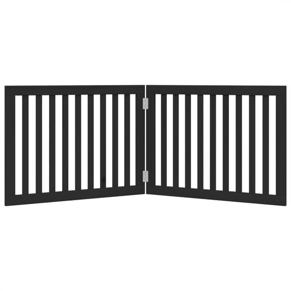 vidaXL foldbar hundegitter, 2 paneler, sort, 160 cm