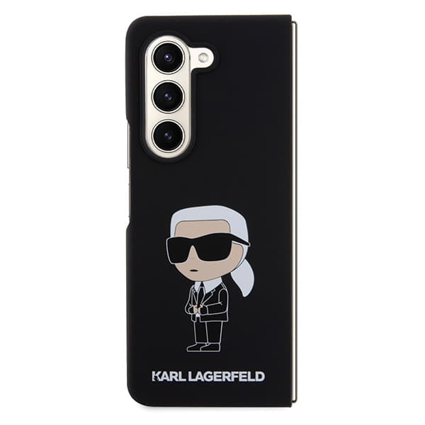 Karl Lagerfeld Silikone Ikonik Etui til Galaxy Z Fold5, Sort