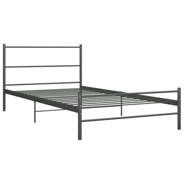 vidaXL Sängram grå metall 90 x 200 cm