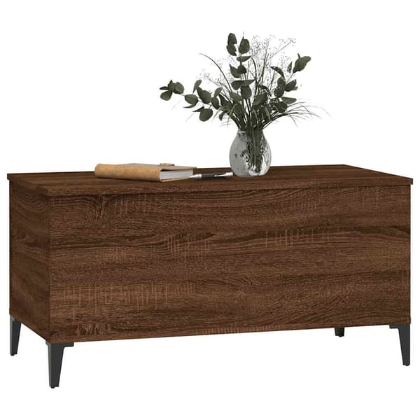 vidaXL sofabord brunt egetræ 90x44,5x45 cm