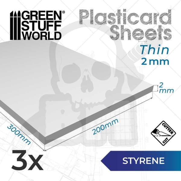 GSTU527260 HIPS Plastkort Ark 2mm Pack x 3