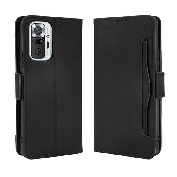 Flip-cover til Xiaomi Redmi Note 10 Pro, kortholder, sort