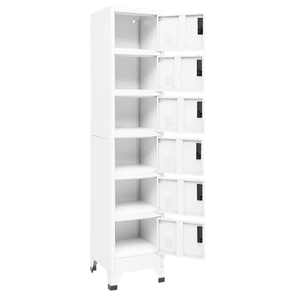 vidaXL Låsbart skåp vit 38x40x180 cm stål