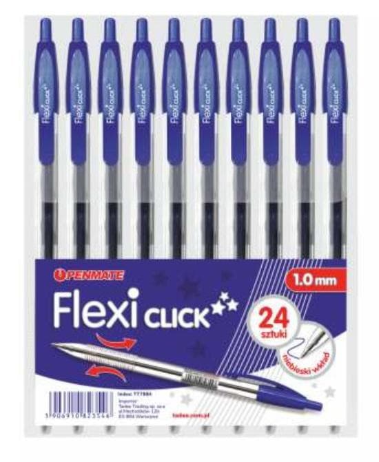 Flexi Click kuglepen blå (24 stk.) PENMATE